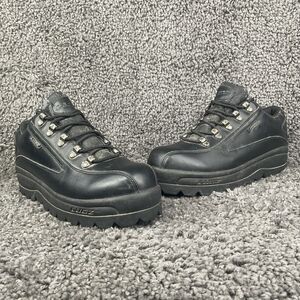 Lugz Ankle Boot Men's 11 Shoe Black Oxblood Leather Chunky Vtg Y2K Hiking